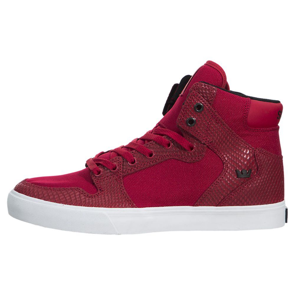 Baskets Montantes Supra Vaider Rouge Red/Snake-White Homme | VBY-02857140